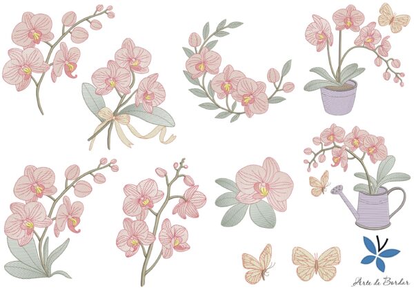 Matrizes de Bordado - Coleção Orquídeas 001